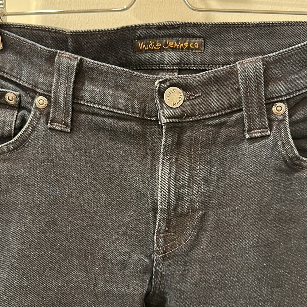Nudie Jeans “Tight Long John” organic black skinny jeans. - Picture 2 of 7